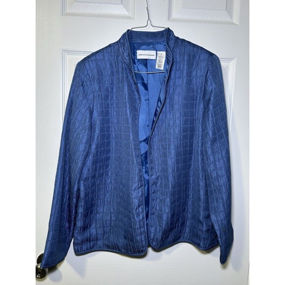 Alfred Dunner Women’s Long Sleeve Pull On Textured Jacket Blue Size 10 NWOT - Picture 1 of 6
